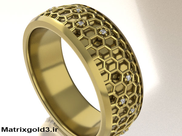 آموزش ماتریکس گلد طراحی انگشتر مدل زنبوری شکل