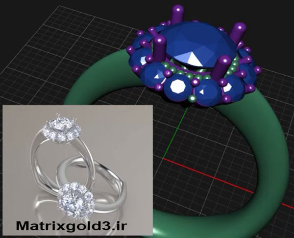 آموزش ماتریکس گلد طراحی انگشتر زنانه گلبرگ شکل